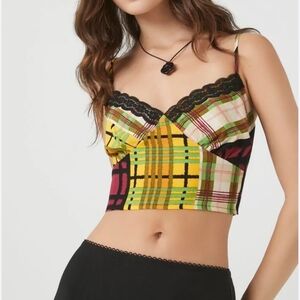 Forever 21 Plaid Crop Top Size M